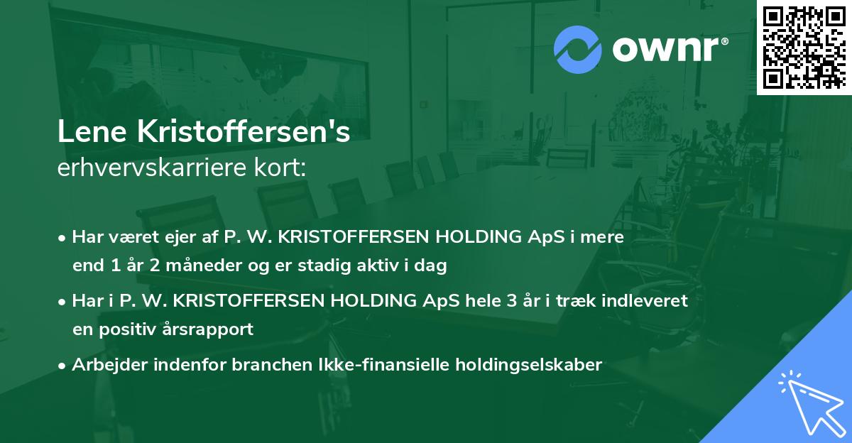 Lene Kristoffersen's erhvervskarriere kort