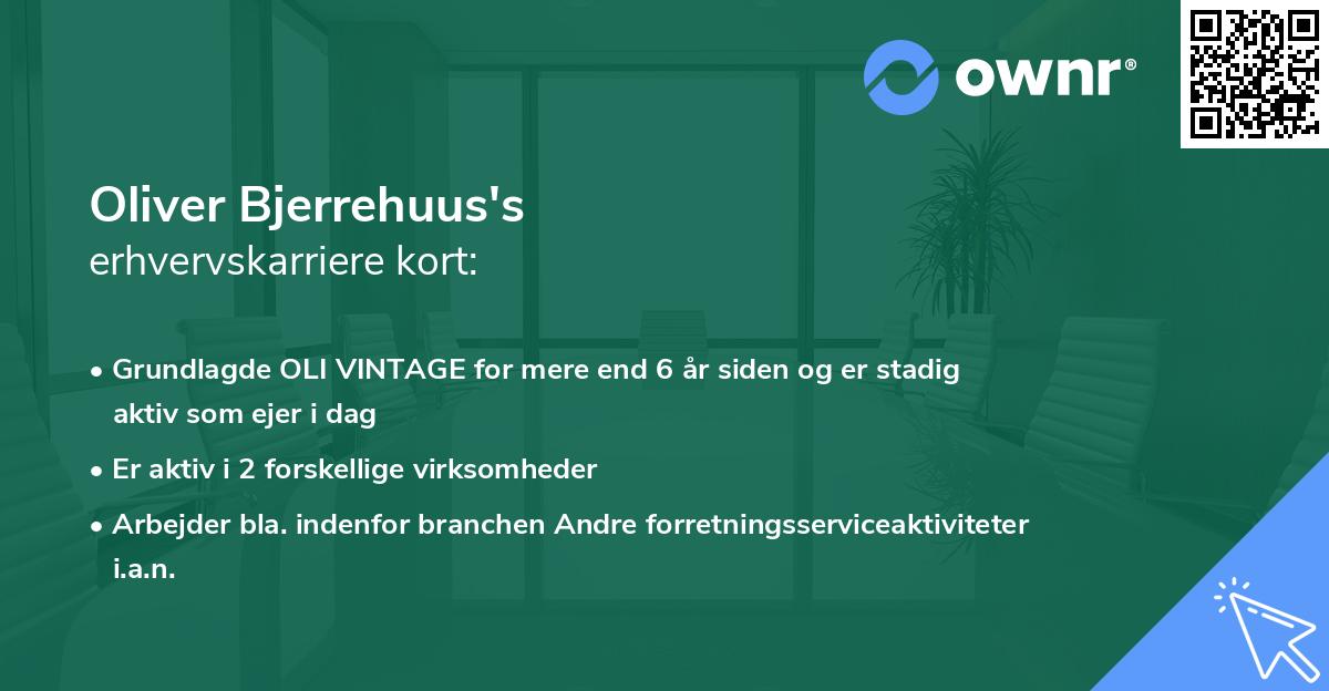 Oliver Bjerrehuus's erhvervskarriere kort