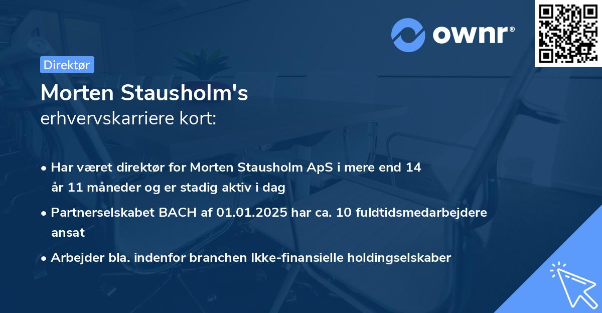 Morten Stausholm's erhvervskarriere kort