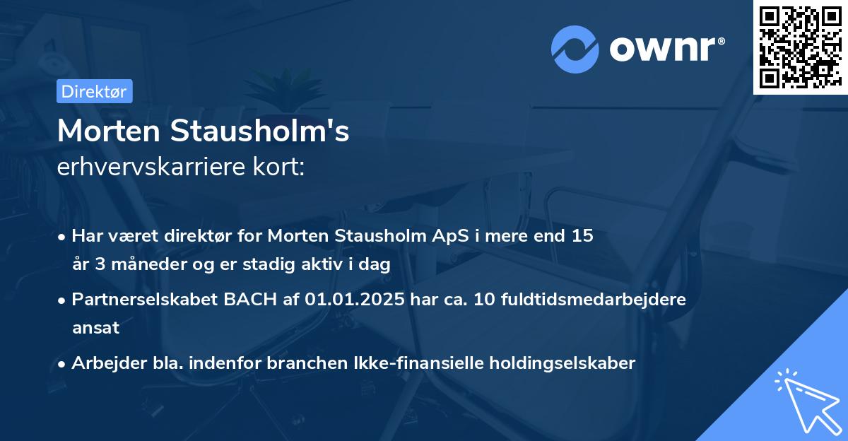 Morten Stausholm's erhvervskarriere kort