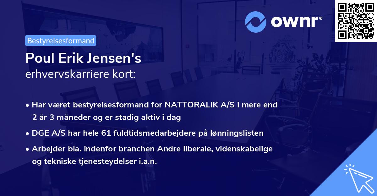 Poul Erik Jensen's erhvervskarriere kort
