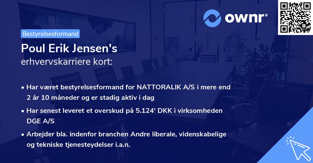 Poul Erik Jensen's erhvervskarriere kort