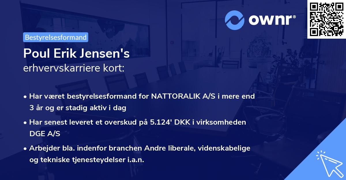 Poul Erik Jensen's erhvervskarriere kort