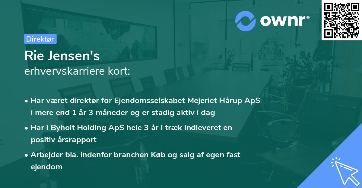 Rie Jensen's erhvervskarriere kort