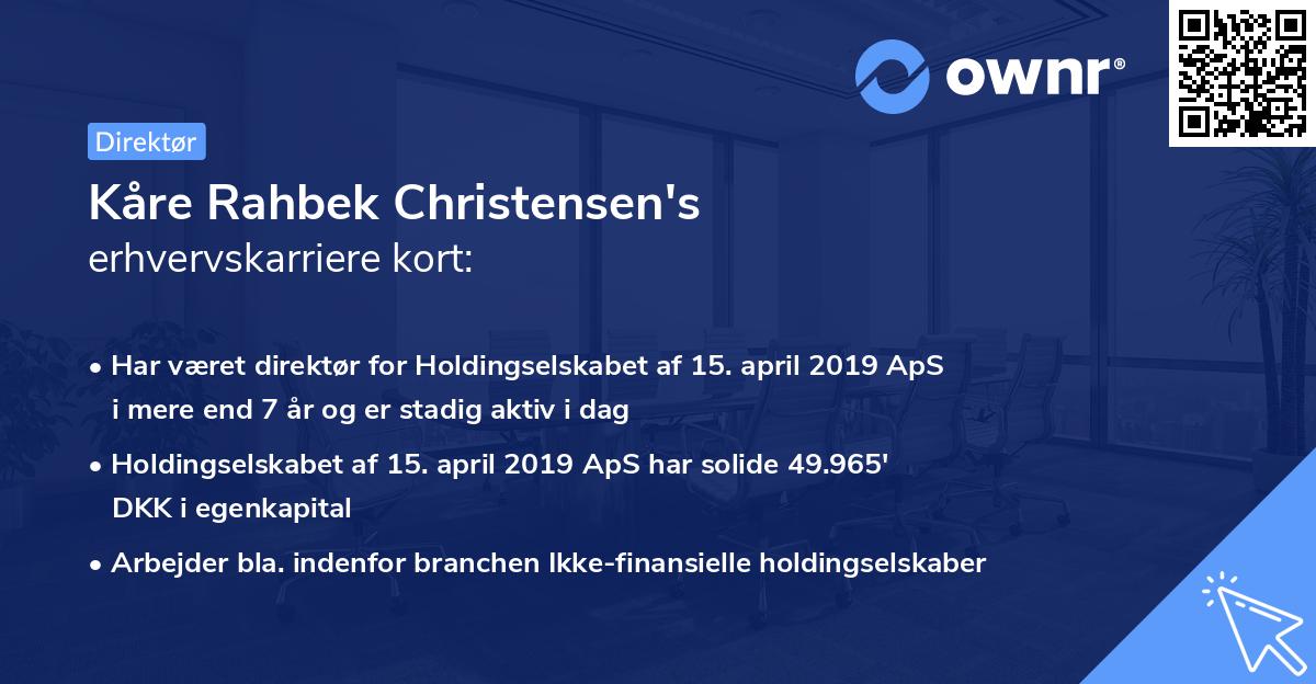 Kåre Rahbek Christensen's erhvervskarriere kort