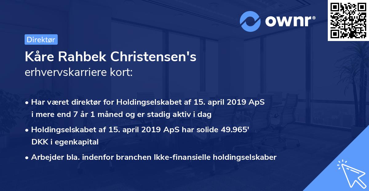 Kåre Rahbek Christensen's erhvervskarriere kort