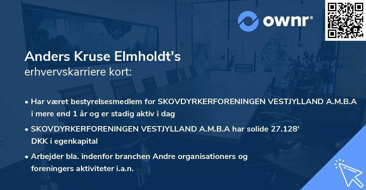 Anders Kruse Elmholdt's erhvervskarriere kort