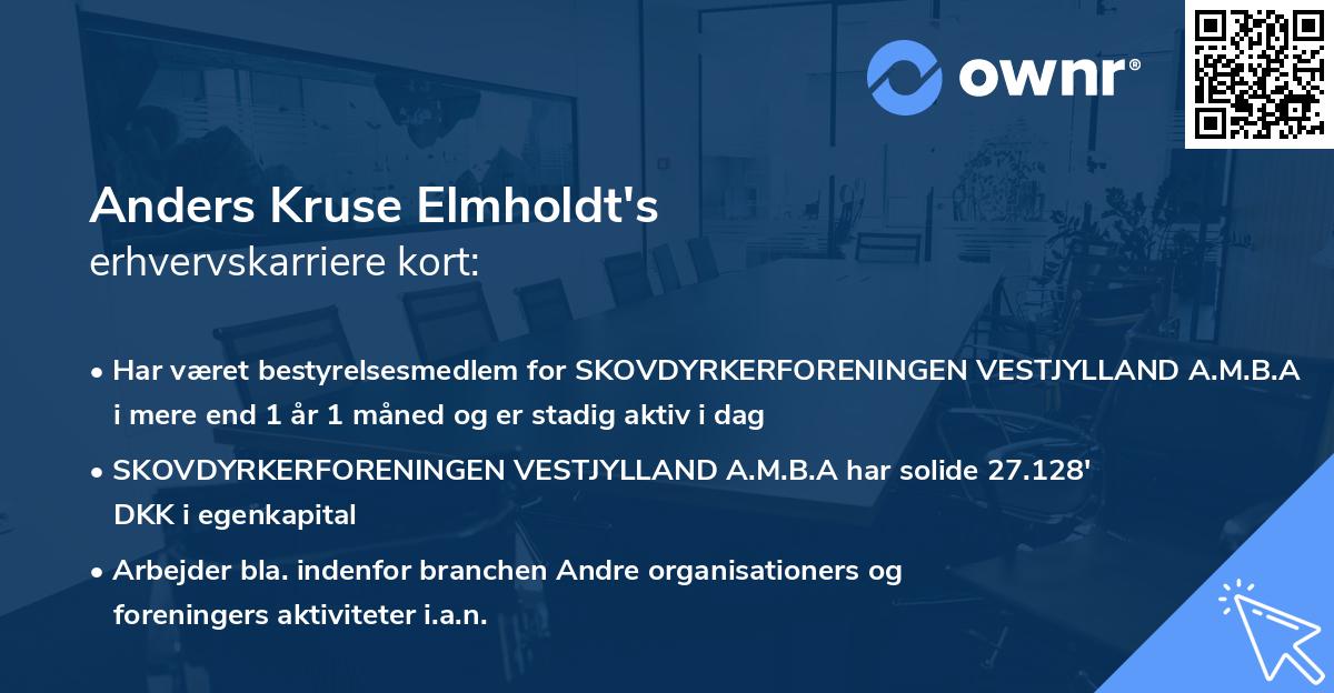 Anders Kruse Elmholdt's erhvervskarriere kort