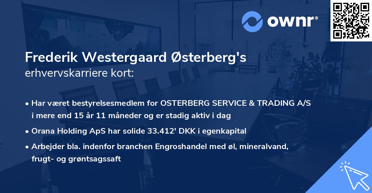 Frederik Westergaard Østerberg's erhvervskarriere kort