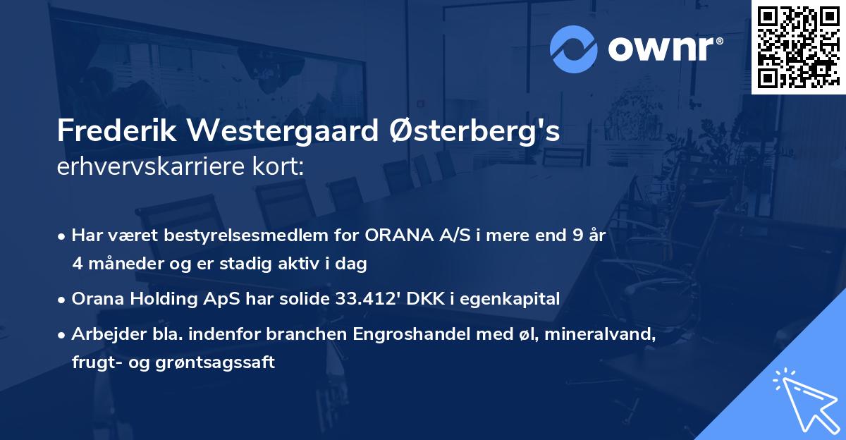 Frederik Westergaard Østerberg's erhvervskarriere kort