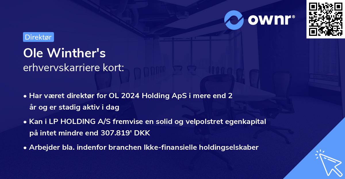 Ole Winther's erhvervskarriere kort