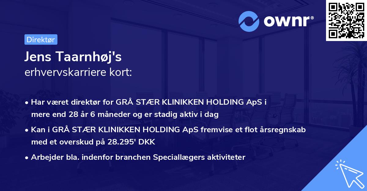 Jens Taarnhøj's erhvervskarriere kort
