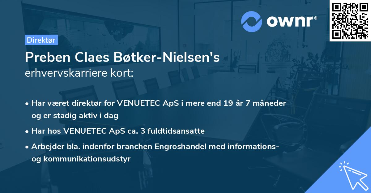 Preben Claes Bøtker-Nielsen's erhvervskarriere kort