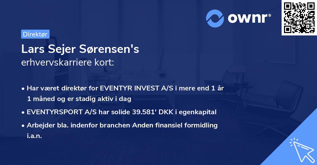 Lars Sejer Sørensen's erhvervskarriere kort