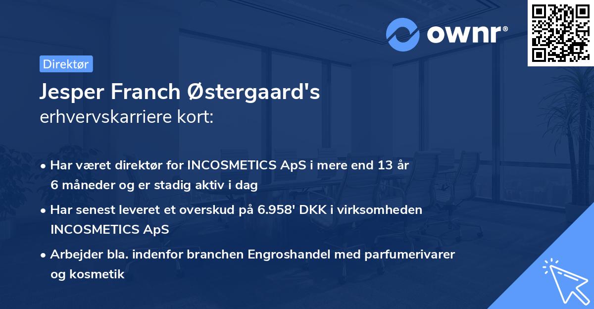 Jesper Franch Østergaard's erhvervskarriere kort