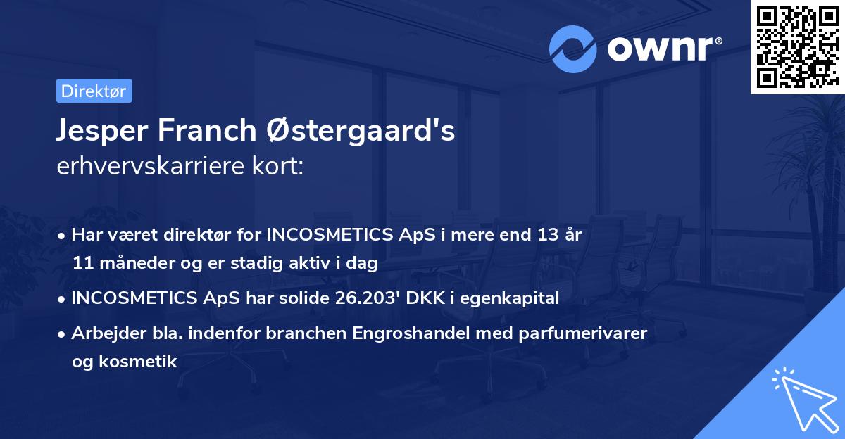 Jesper Franch Østergaard's erhvervskarriere kort