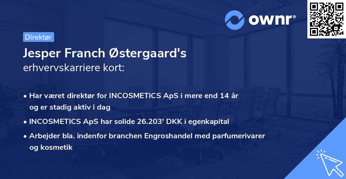 Jesper Franch Østergaard's erhvervskarriere kort