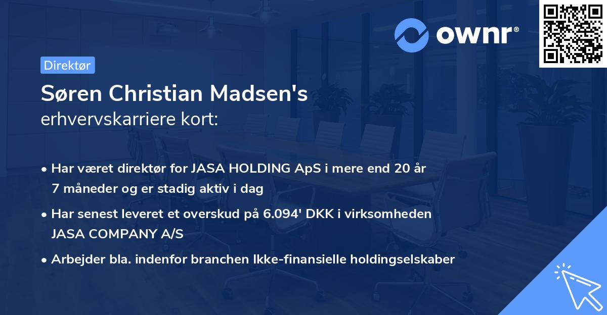 Søren Christian Madsen's erhvervskarriere kort