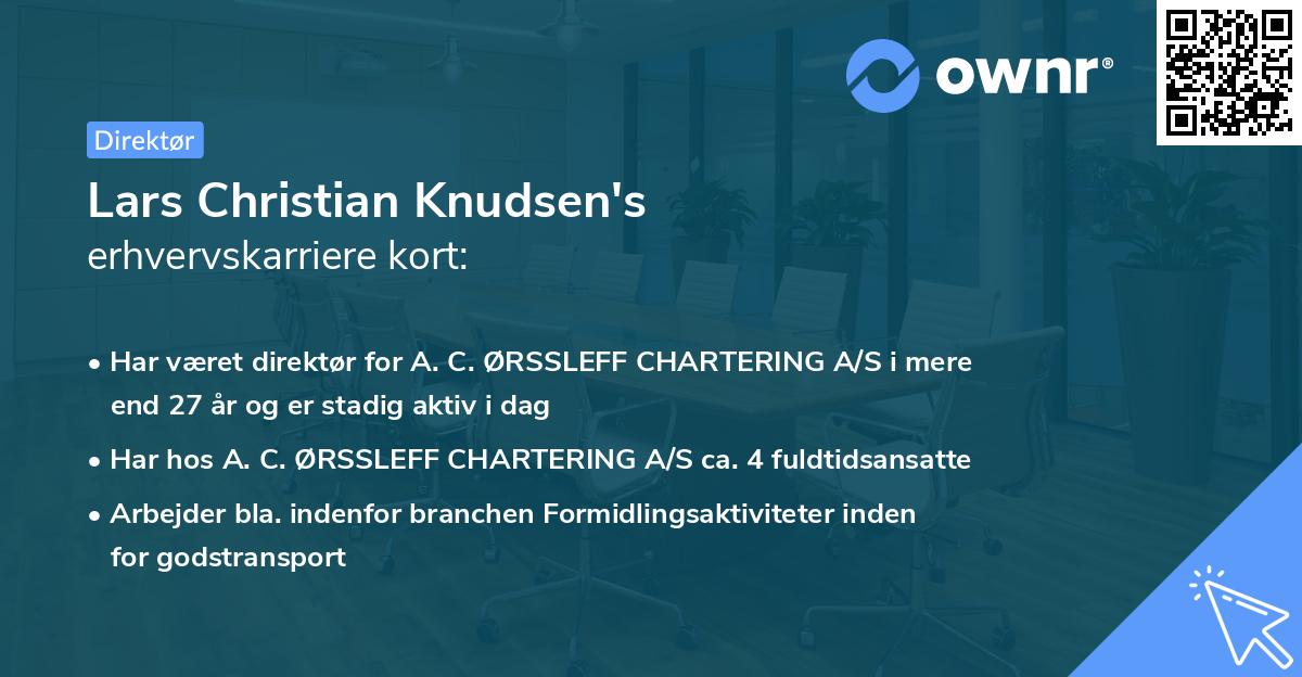 Lars Christian Knudsen's erhvervskarriere kort