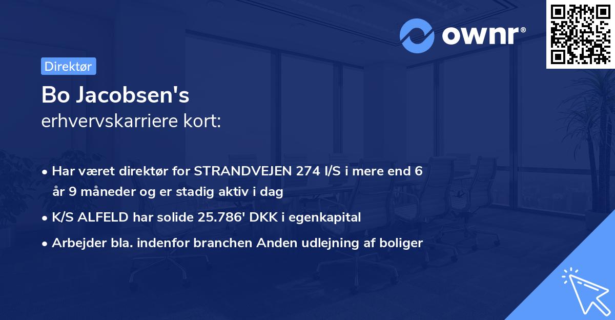 Bo Jacobsen's erhvervskarriere kort