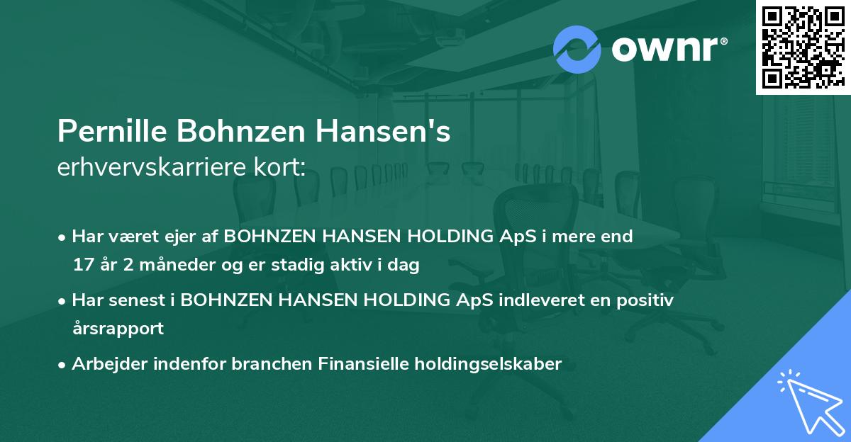 Pernille Bohnzen Hansen's erhvervskarriere kort