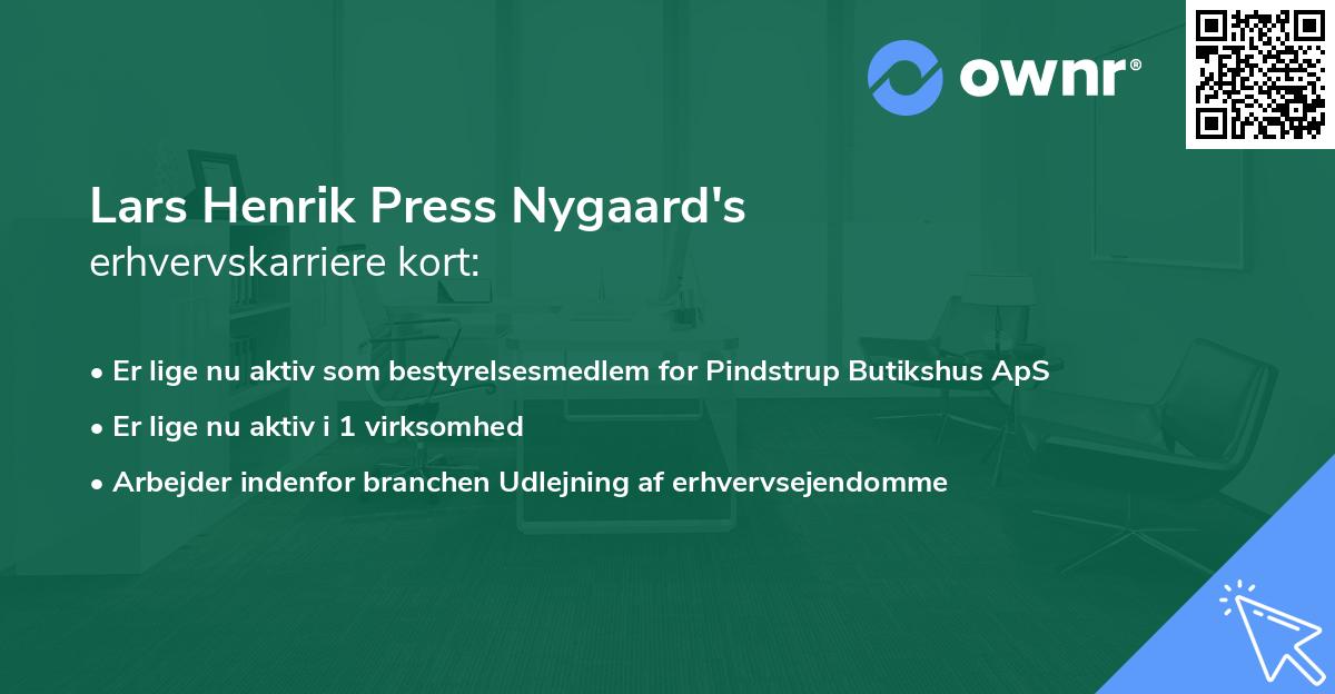 Lars Henrik Press Nygaard's erhvervskarriere kort