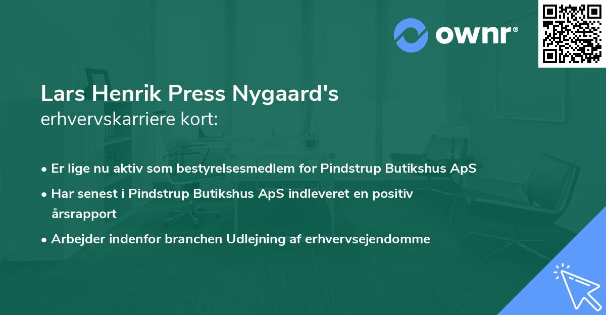 Lars Henrik Press Nygaard's erhvervskarriere kort
