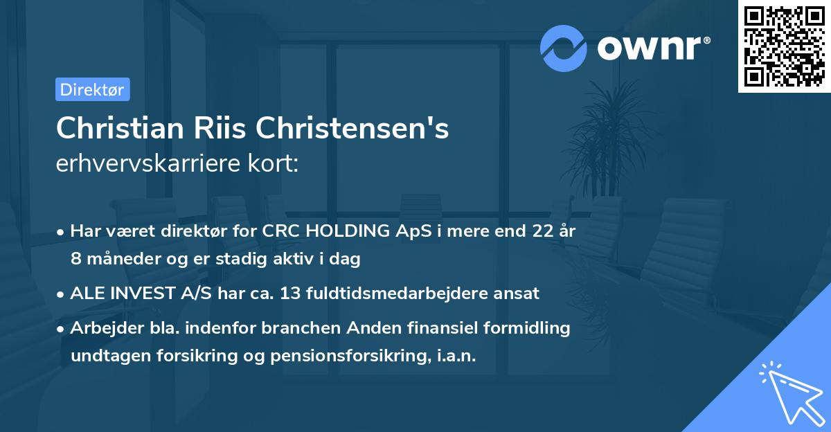 Christian Riis Christensen's erhvervskarriere kort