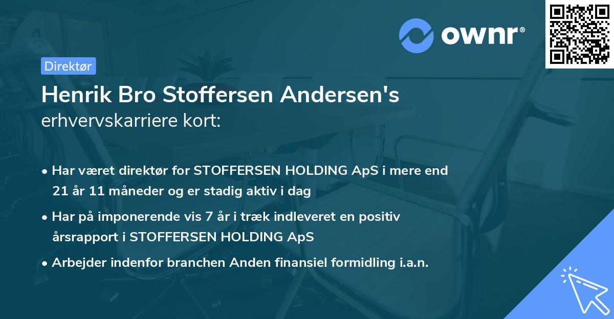 Henrik Bro Stoffersen Andersen's erhvervskarriere kort