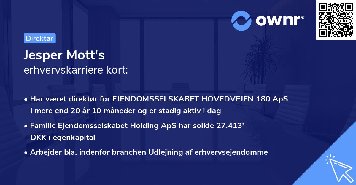 Jesper Mott's erhvervskarriere kort