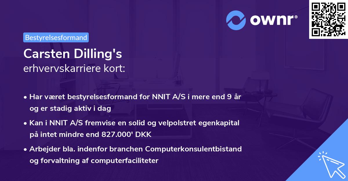 Carsten Dilling's erhvervskarriere kort