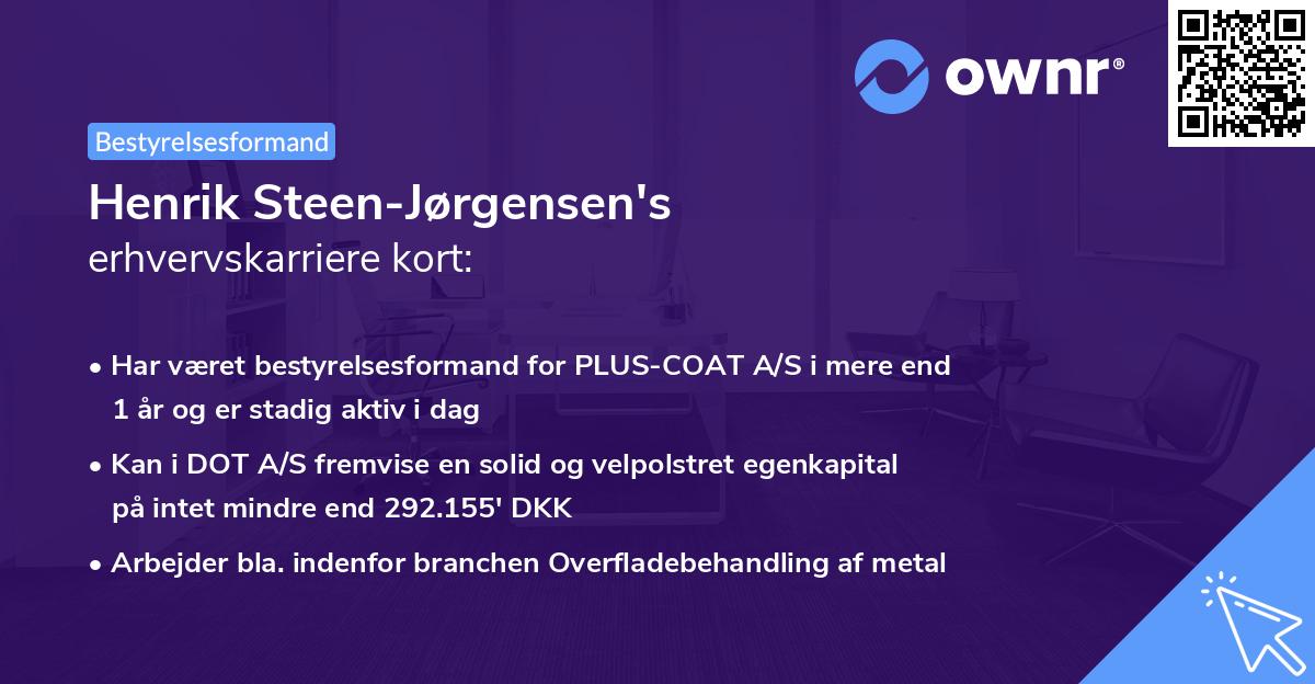 Henrik Steen-Jørgensen's erhvervskarriere kort