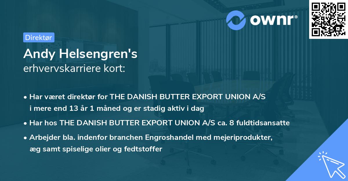 Andy Helsengren's erhvervskarriere kort