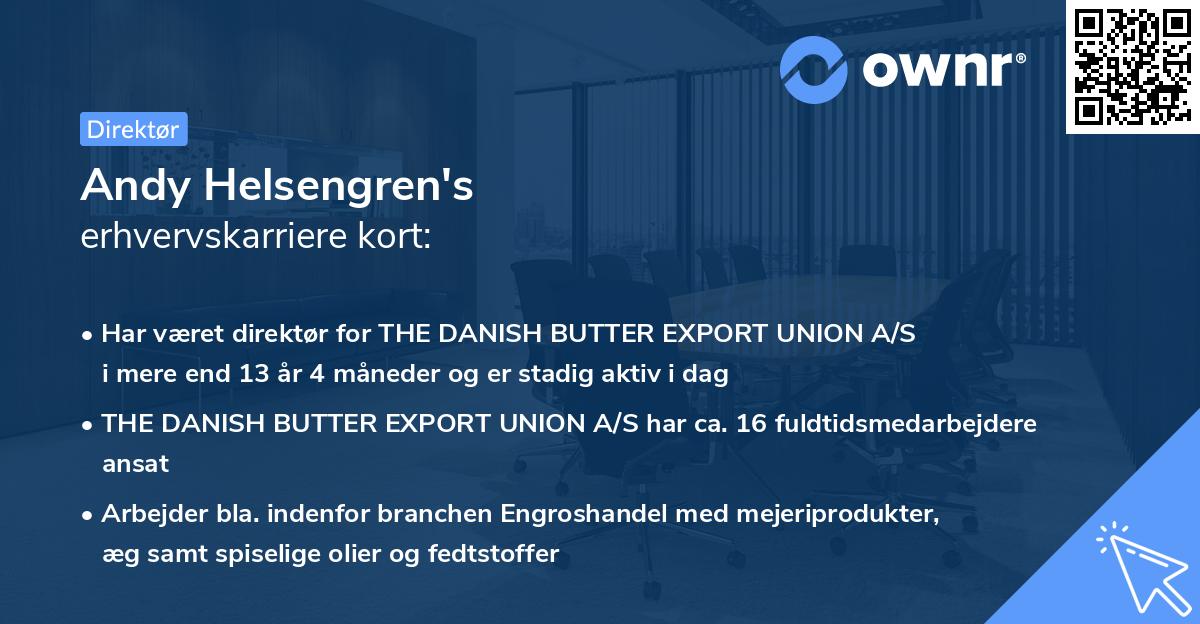 Andy Helsengren's erhvervskarriere kort
