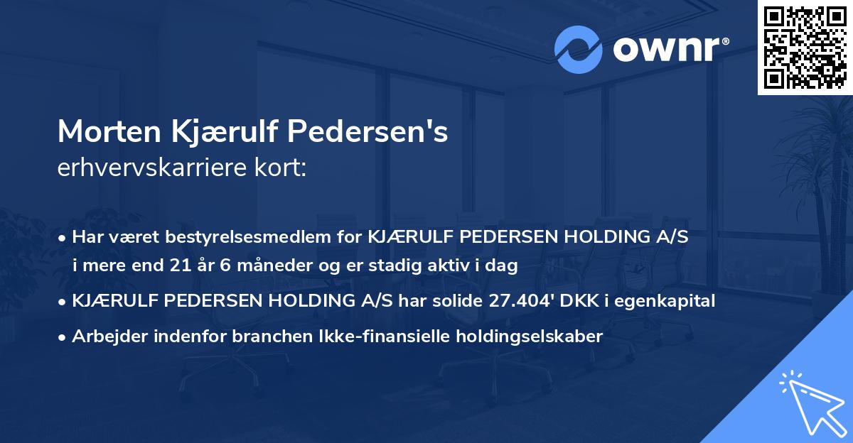 Morten Kjærulf Pedersen's erhvervskarriere kort