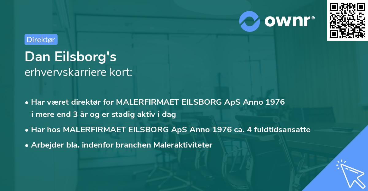 Dan Eilsborg's erhvervskarriere kort