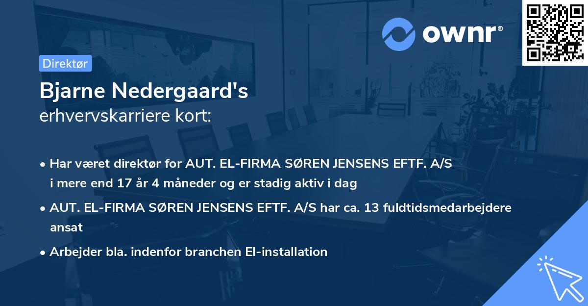 Bjarne Nedergaard's erhvervskarriere kort