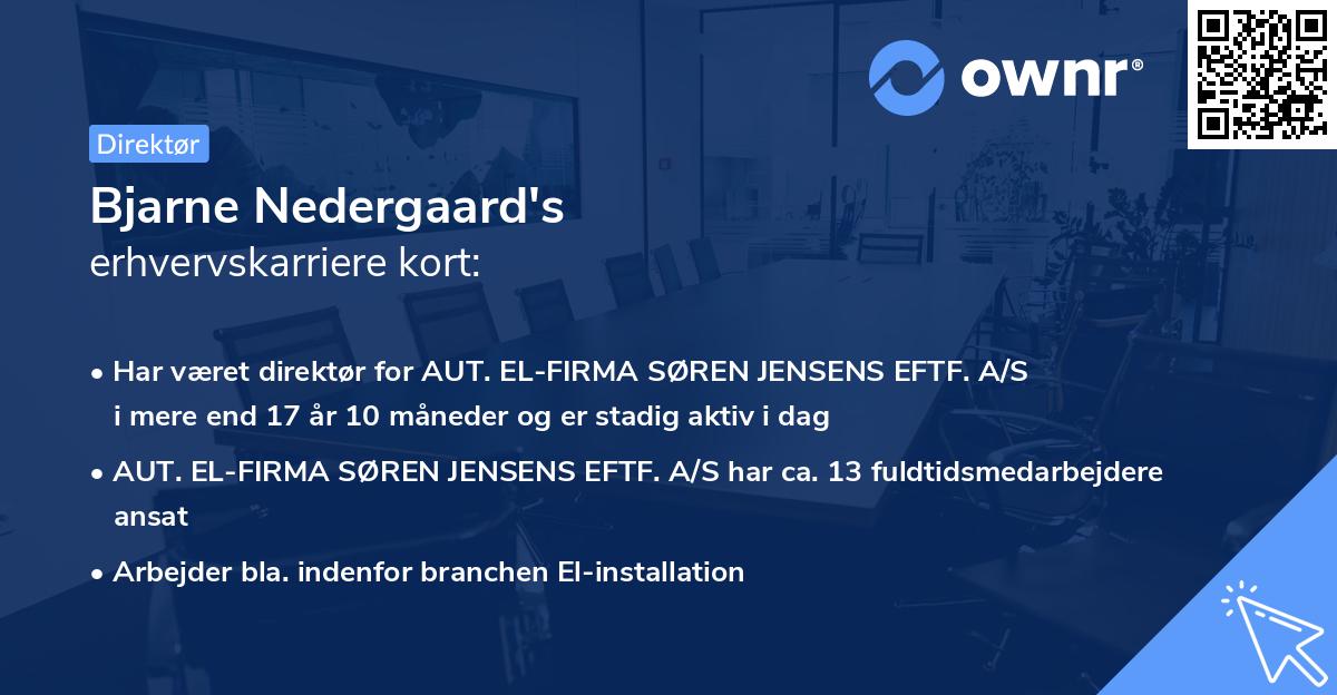 Bjarne Nedergaard's erhvervskarriere kort