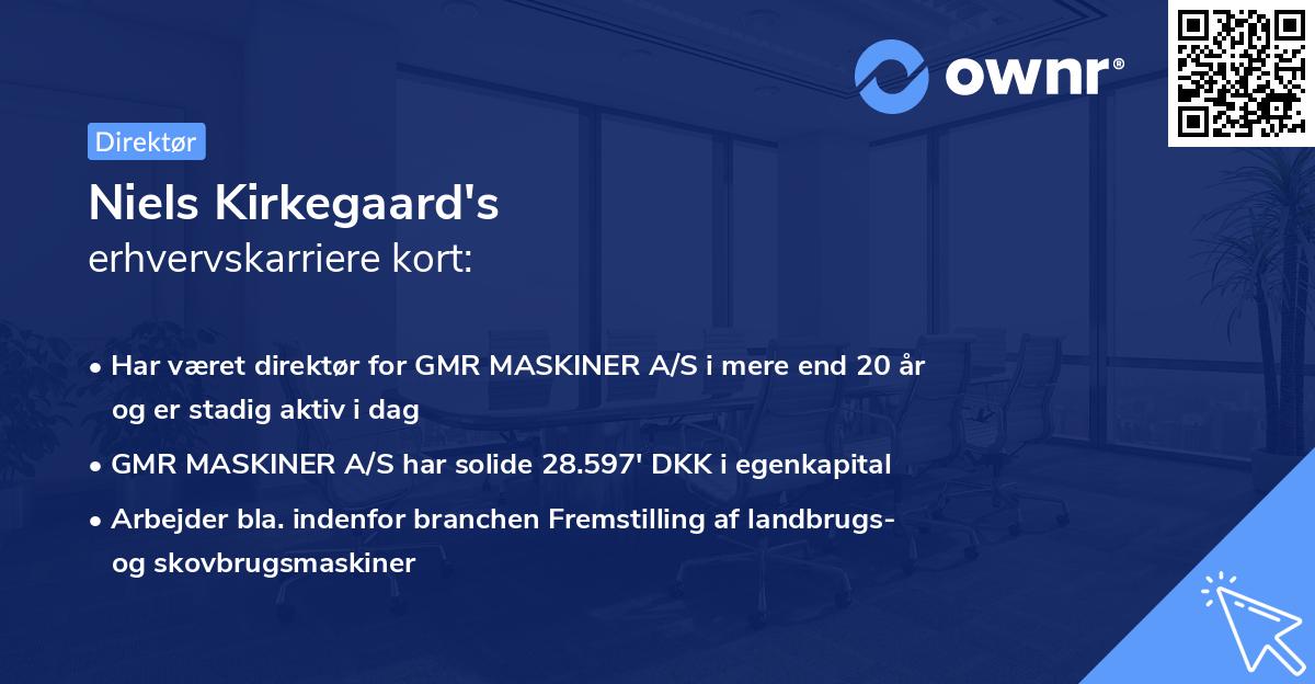 Niels Kirkegaard's erhvervskarriere kort