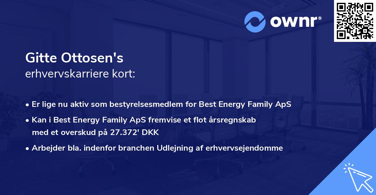 Gitte Ottosen's erhvervskarriere kort