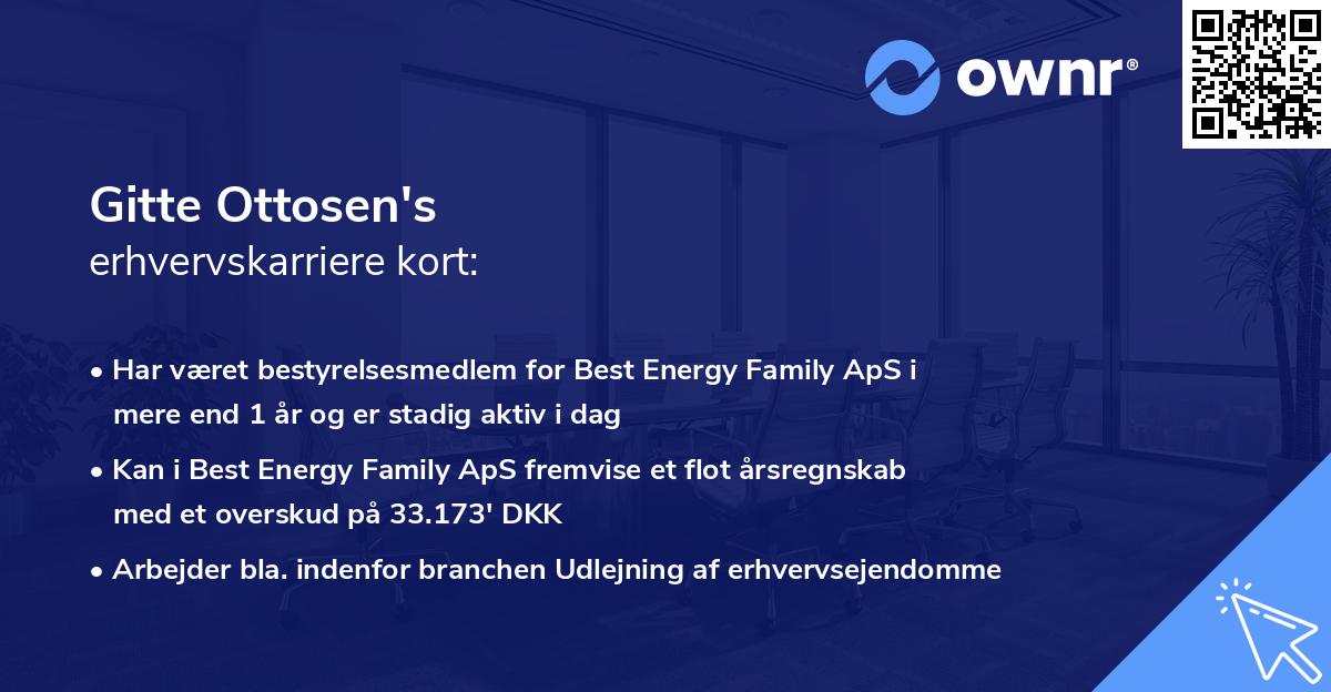 Gitte Ottosen's erhvervskarriere kort
