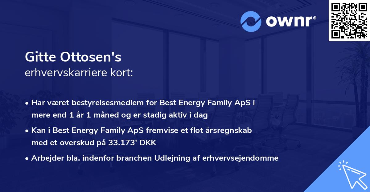 Gitte Ottosen's erhvervskarriere kort