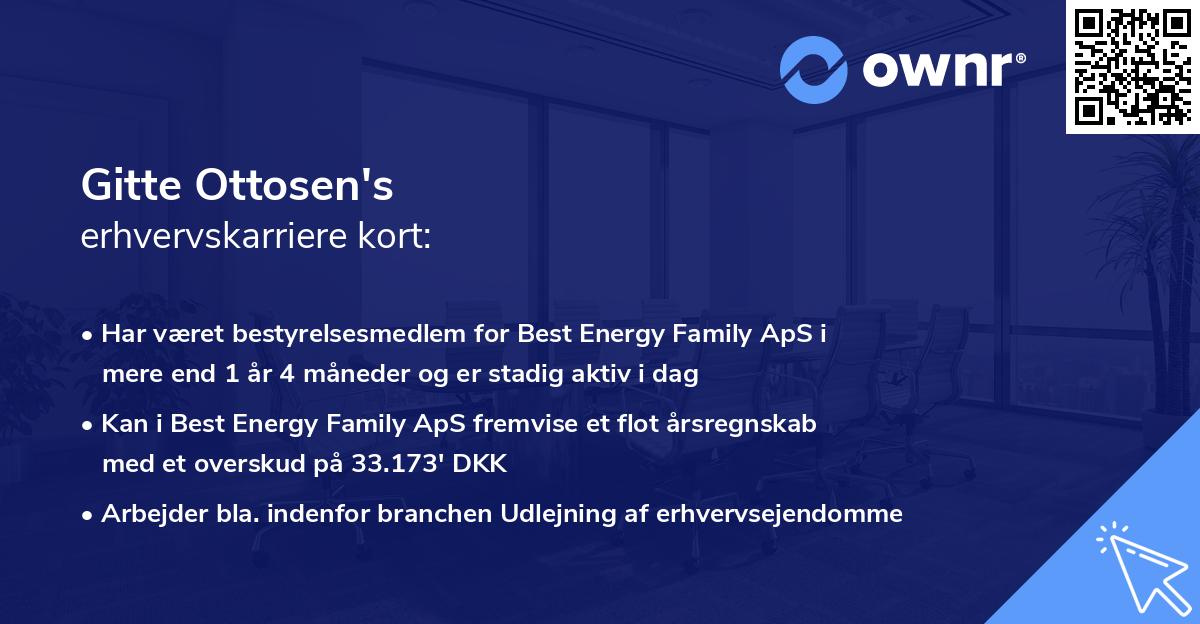 Gitte Ottosen's erhvervskarriere kort