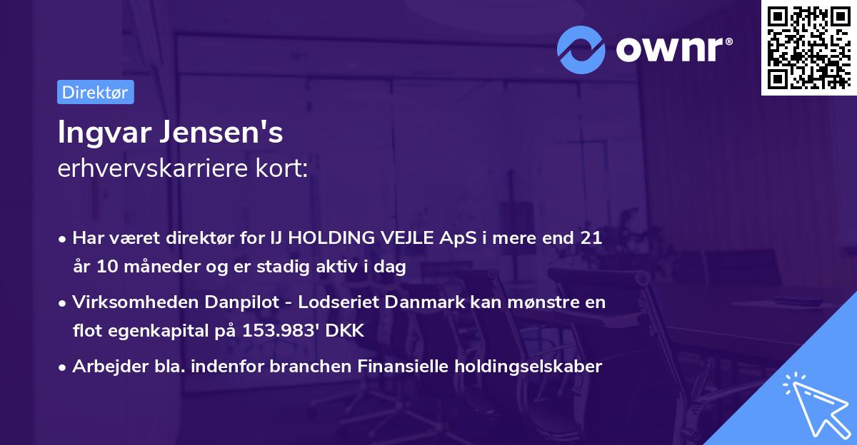 Ingvar Jensen's erhvervskarriere kort