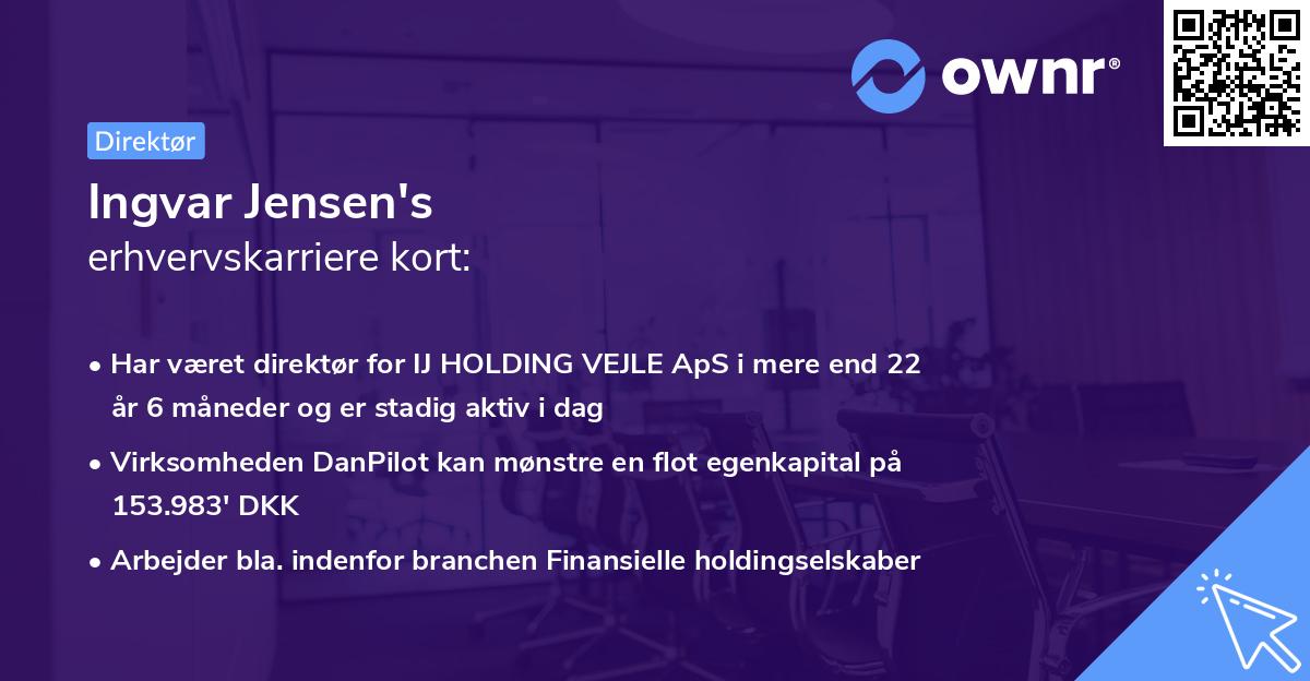 Ingvar Jensen's erhvervskarriere kort