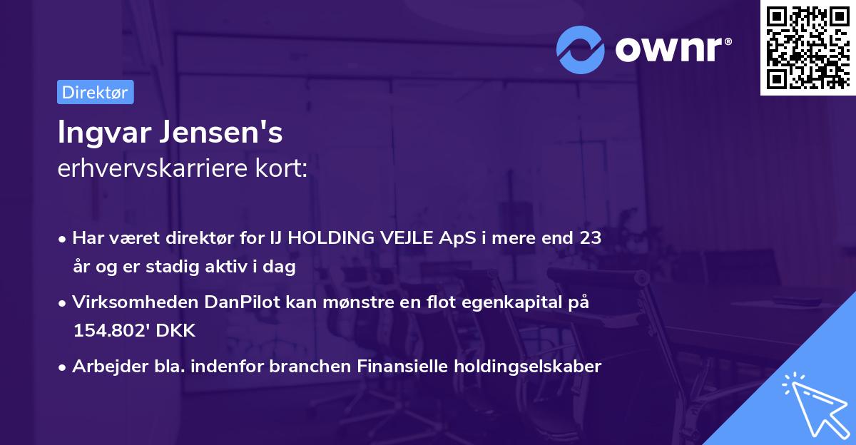 Ingvar Jensen's erhvervskarriere kort