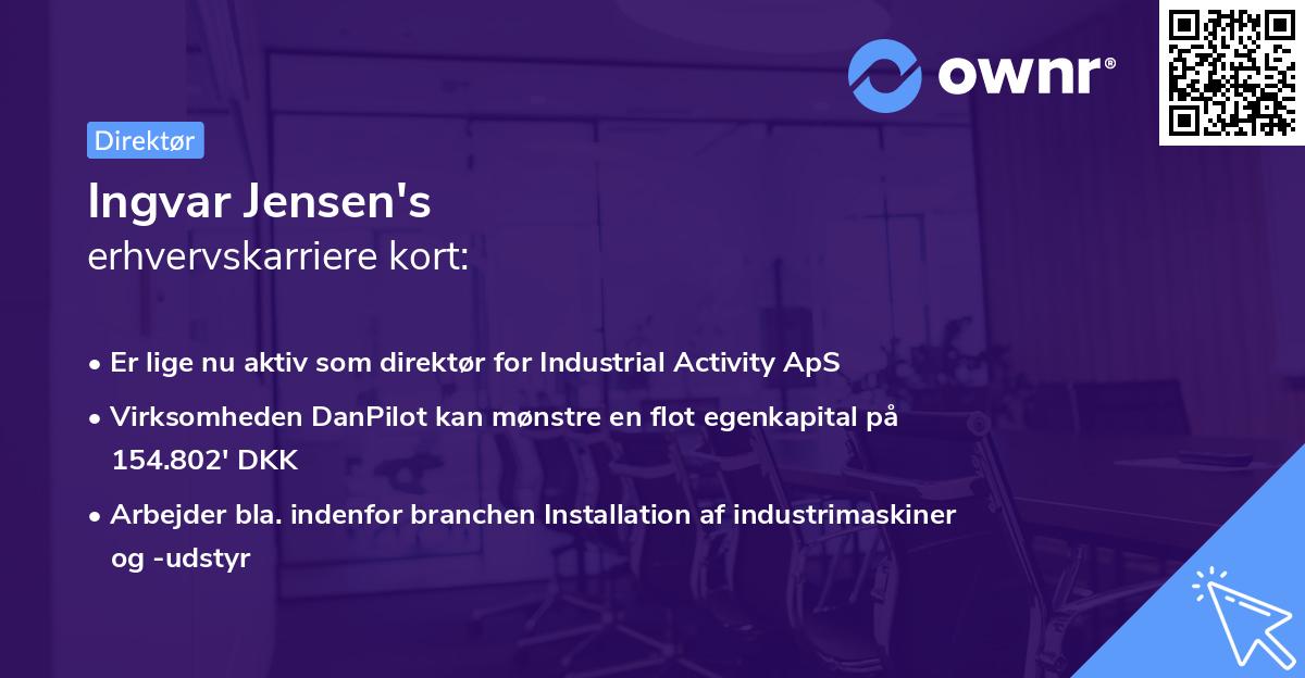 Ingvar Jensen's erhvervskarriere kort