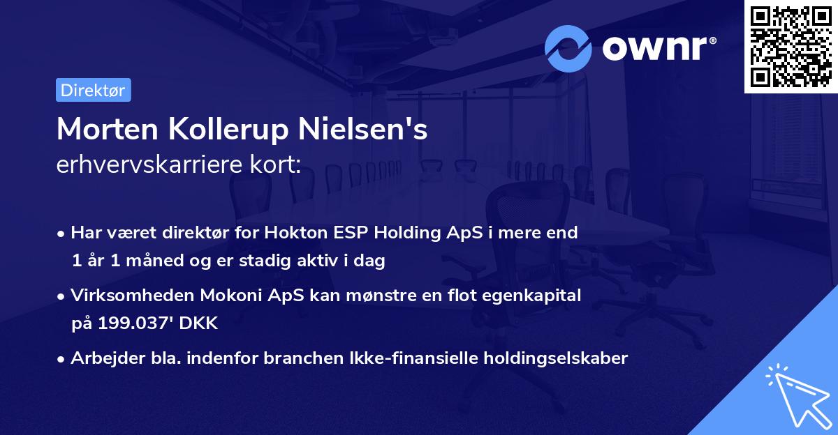 Morten Kollerup Nielsen's erhvervskarriere kort