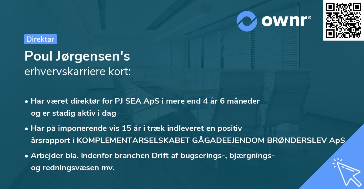 Poul Jørgensen's erhvervskarriere kort