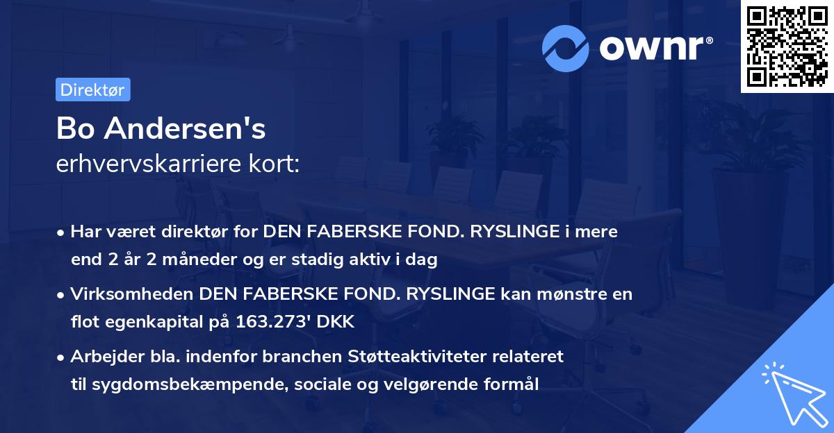 Bo Andersen's erhvervskarriere kort